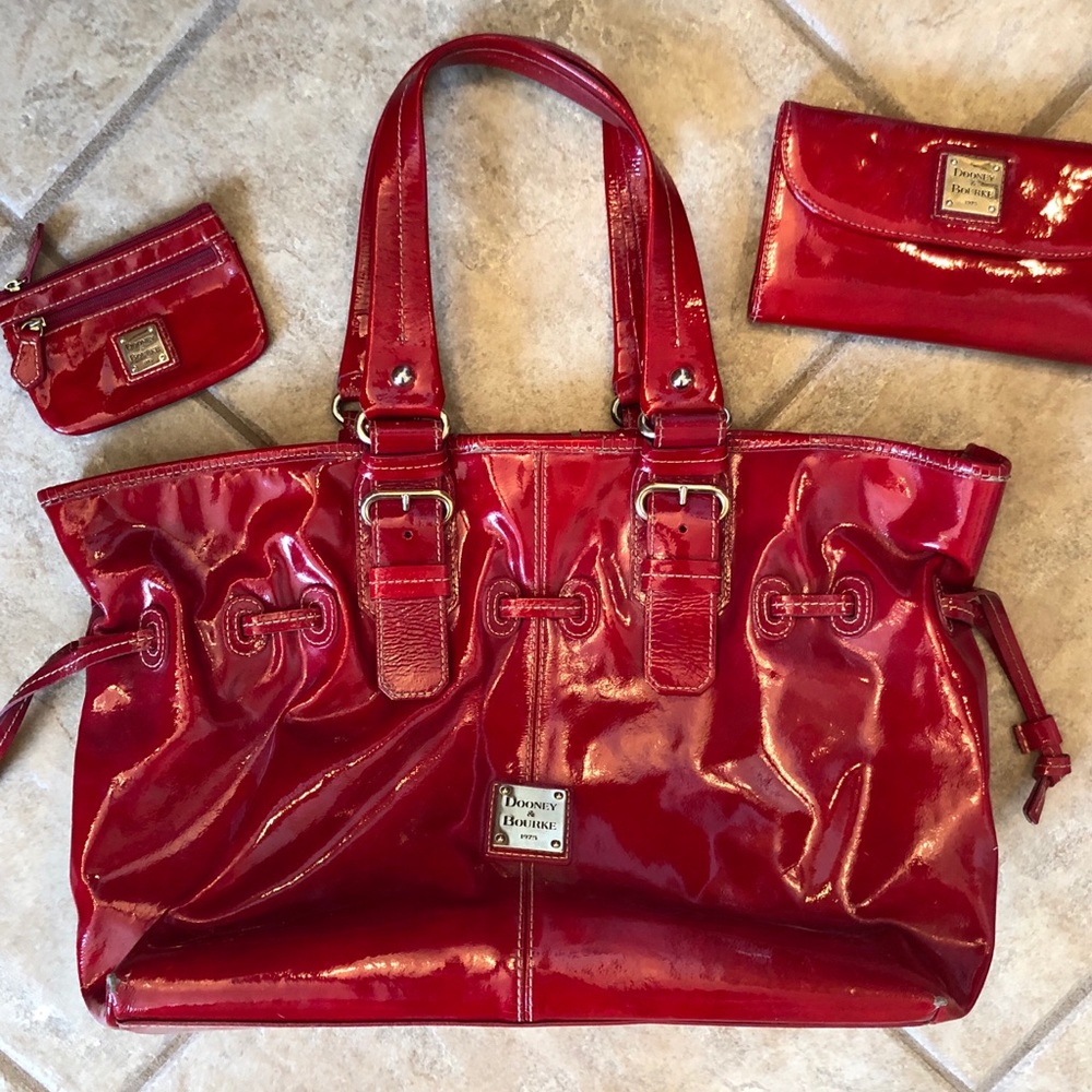 Red D&B purse, wallet and coin purse.